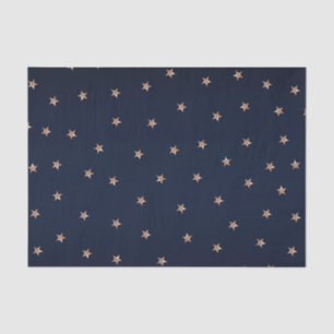 Papel De Seda Azul Escuro & Rosa Dourado Glitter Estrelas Estrel