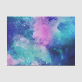 Papel De Seda Azul Espacial Estrela Nebulosa Universo Aquarela R