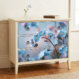 Papel De Seda Azul Etéreo Brilhante Decoupage de Não-Me-Esqueça