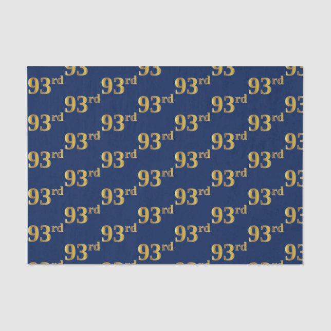 Papel De Seda Azul, Faux Dourado 93º (93º) Evento (Frente )