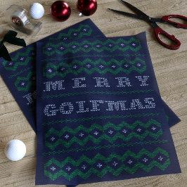 Papel de Seda Azul Golf Christmas Merry Golfmas