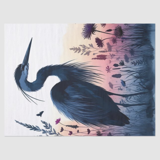 Papel De Seda Azul Heron Watercolor Paper (Frente )