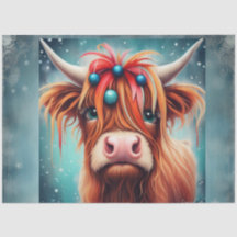 Azul Ornament Highland Cow Decoupage Paper