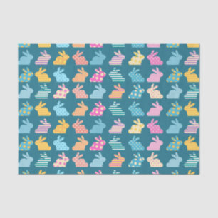 Papel De Seda Azul-padrão de coelhinho da Páscoa bonito