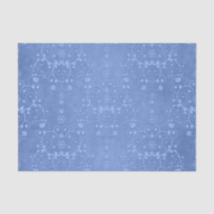 Papel De Seda Azul Periwinkle Fancy Floral Estilo Damask
