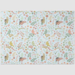 Papel De Seda Azul Shabby Birds & Branches