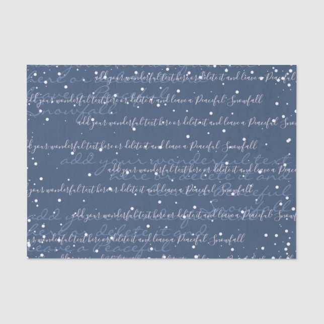 Papel De Seda Azul | Texto Elegante de Script Personalizado (Frente )