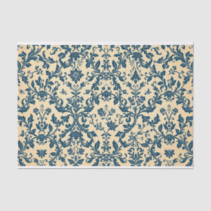 Papel De Seda Azul Vintage Retro Toile de Jouy