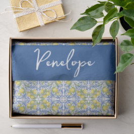 Papel De Seda Azulejo Azul Mediterrâneo do Limão de Amalfi Itali