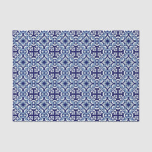 Papel De Seda Azulejo azul português
