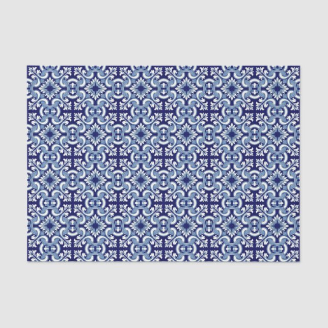 Papel De Seda Azulejo azul português (Frente )