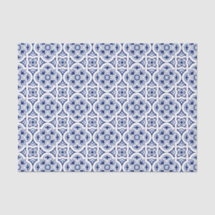 Papel De Seda Azulejo azul português