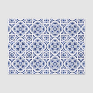 Papel De Seda Azulejo azul português