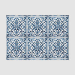 Papel De Seda Azulejo azul português