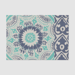 Papel De Seda Azulejo de Batik Azul III