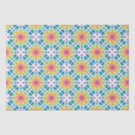 Papel De Seda Azulejo de Diamante Maximalista Rainbow Floral Fou