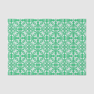Papel De Seda Azulejo marroquino - verde e branco de jade