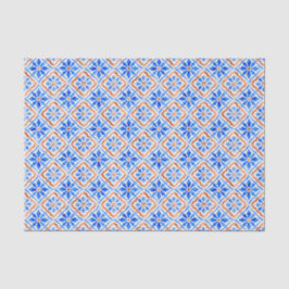 Papel De Seda Azulejo Mediterrâneo Amalfi Costeiro Geométrico