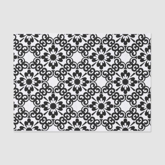 PAPEL DE SEDA AZULEJO PRETO E BRANCO MODERNO DE FARMHOUSE (Frente )