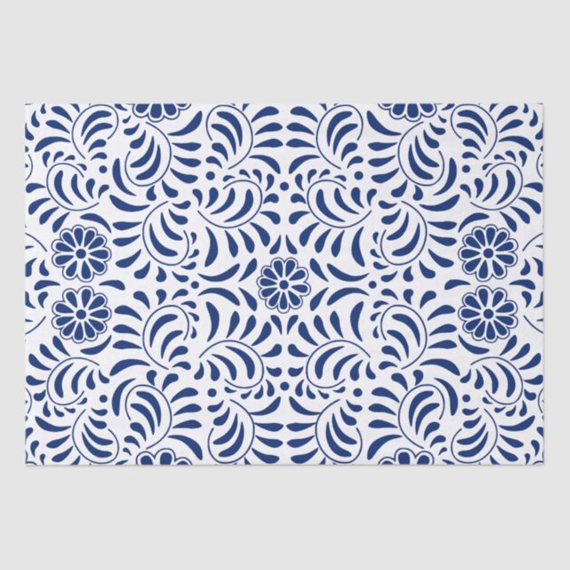 Papel De Seda Azulejo Talavera Estilo Espanhol Fiesta (Frente )