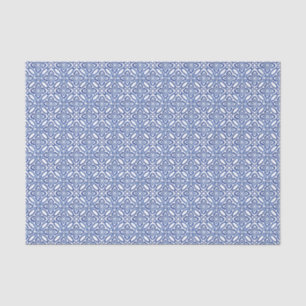 Papel De Seda Azulejos Azuis e Brancos Vintage de Positano Medit