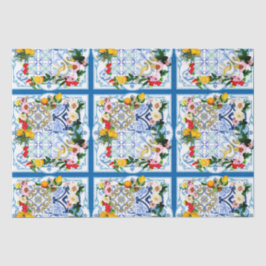 Papel De Seda Azulejos do Mediterrâneo, majolica, estilo Sicilia