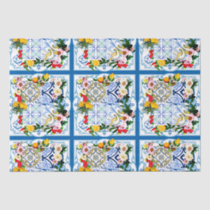 Papel De Seda Azulejos do Mediterrâneo, majolica, estilo Sicilia