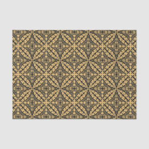 Papel De Seda Azulejos marroquinos - tan e preto do camelo