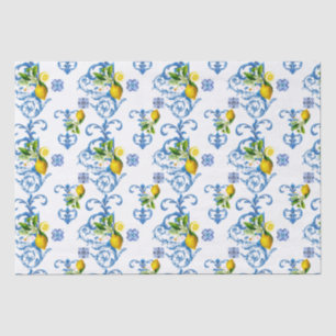 Papel De Seda Azulejos mediterrânicos, majolica, estilo Sicilian