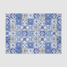 Azulejos Mosaicos do Mediterrâneo Artesanato Azul