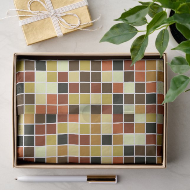 Papel De Seda Azulejos piscinas, Azulejos Mosaicos Castanhos, Pa (Presente)