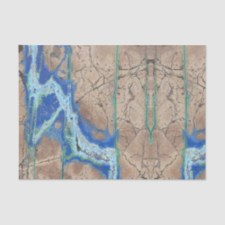 Papel De Seda Azurite Stone Beige e Turquoise