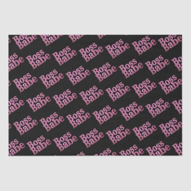 Papel De Seda Babe do chefe rosa brilhante (Frente )