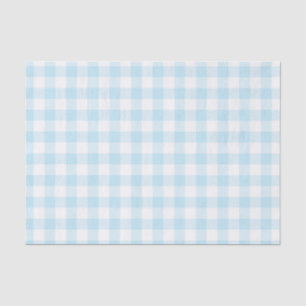 Papel De Seda Baby Boy Pastel Blue Gingham Xadrez