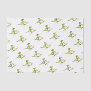 Papel De Seda Baby Dinosaur T-Rex na praia