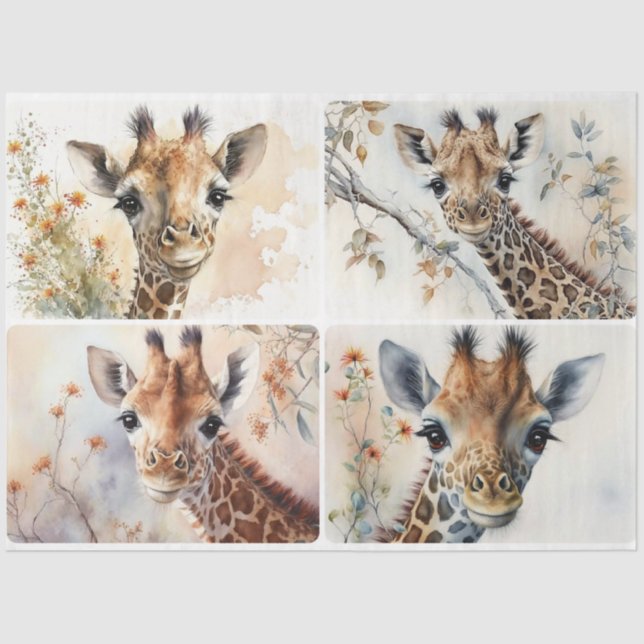 Papel De Seda Baby Giraffes (Frente )