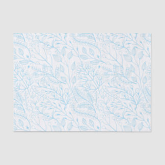 Papel De Seda Baby Pastel Azul Claro Floral Elegante Casamento