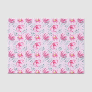 Papel De Seda Baby Pink Watercolor Rosas Ingleses
