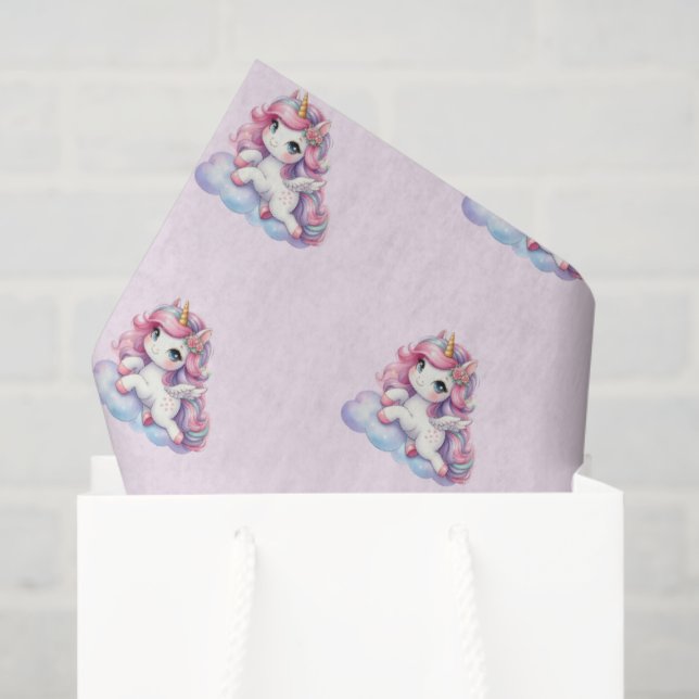 Papel De Seda Baby Unicorn Tissue Paper (Sacola de presentes)