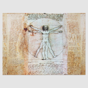 Papel De Seda Bacia antiga do VITRUVIAN MAN