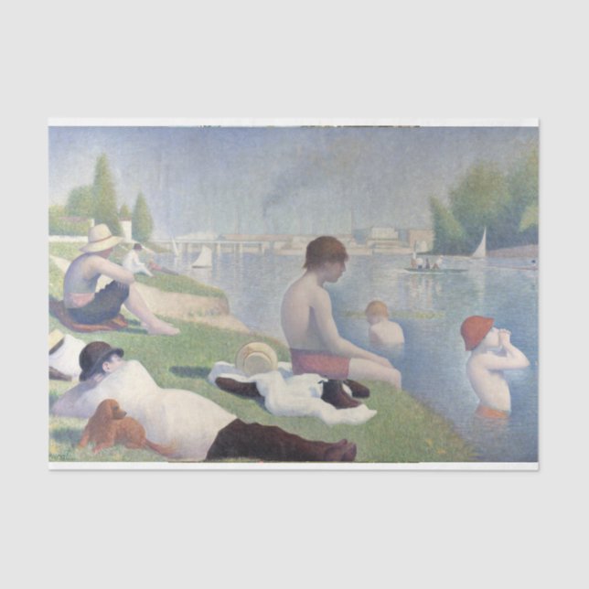 Papel De Seda Badende Bathers Seurat Siedenpapier Decoupage (Frente )