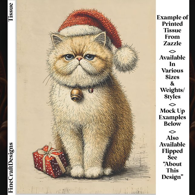 Papel De Seda Bah Humbug Grumpy Natal Gato EA9L Decoupage (Criador carregado)
