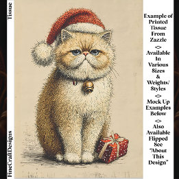 Papel De Seda Bah Humbug Grumpy Natal Gato EA9R Decoupage