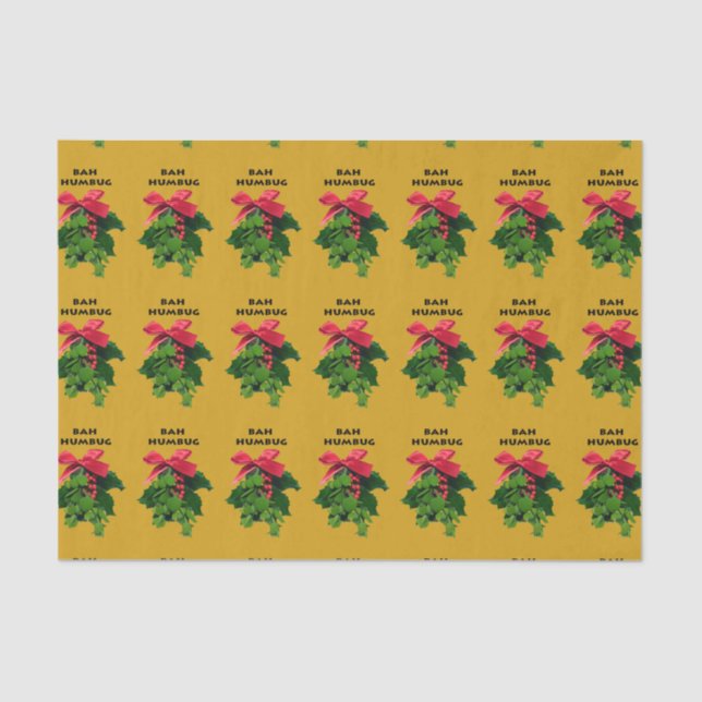 Papel De Seda Bah Humbug Mistletoe Tissue Paper (Frente )