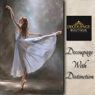 Papel De Seda Bailarina Dançando em Óleo Azul Decoupage