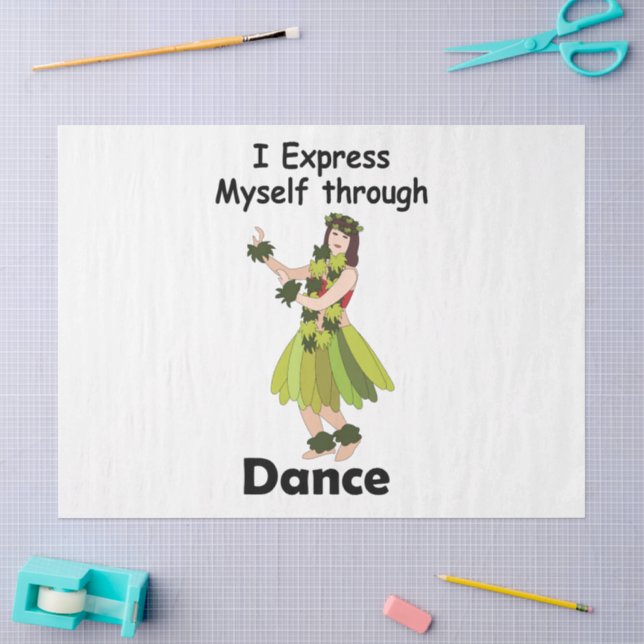 Papel De Seda Bailarina de Hula se Expressando Através da Dança (Arte )
