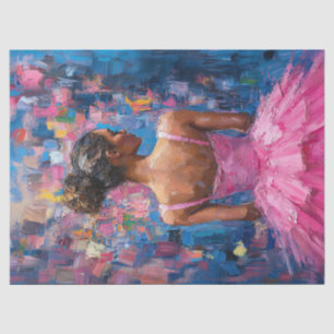 Papel De Seda Bailarina em pintura de decoupage de tutu rosa que