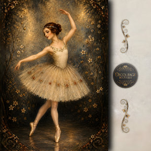 Papel De Seda Bailarina Floral Enfeitiçada Decoupage