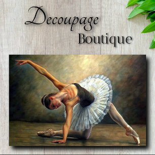 Papel De Seda Bailarina Graciosa em Bronze Decoupage a Óleo