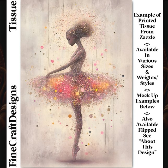 Papel De Seda Bailarina Moderna, Brilho e Pontos DN4L Decoupage (Criador carregado)